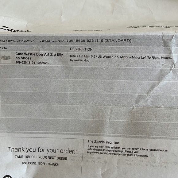 NWT Westie Dog Art Zip Slip On Shoes Sz 7.5 - Picture 7 of 10